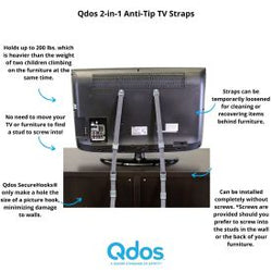 Qdos - 2 - in - 1 Anti - Tip TV Straps