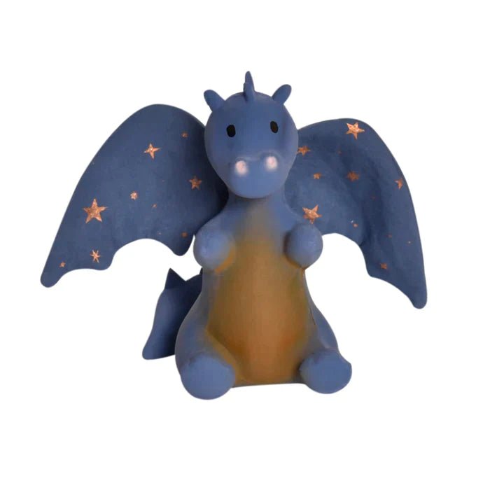 tikiri - Baby Midnight Dragon Natural Rubber Rattle with Crinkle Wings