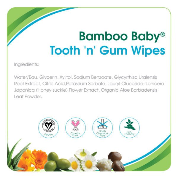 aleva NATURALS Bamboo Tooth n Gum Wipes