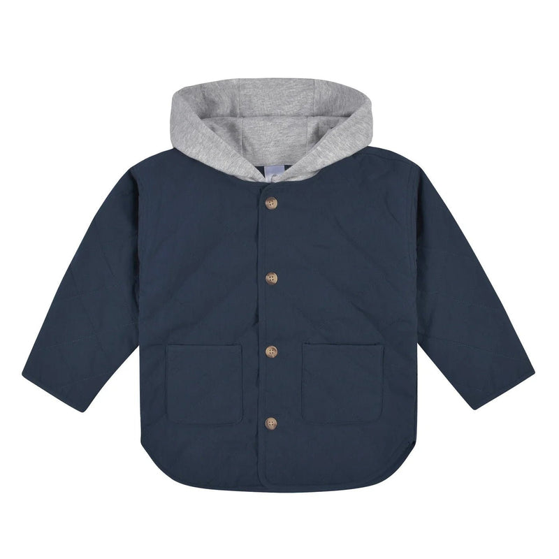 Gerber Childrenswear - Boys Navy Quilted Hooded Jacket Set