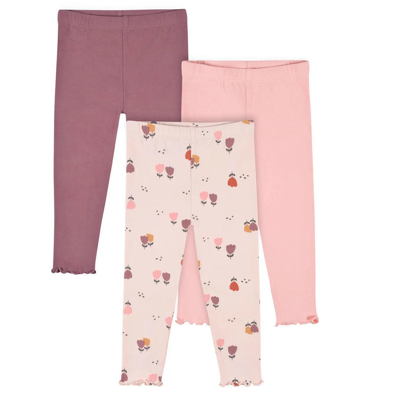 Gerber Childrenswear Burgundy Floral 3 Pk Set