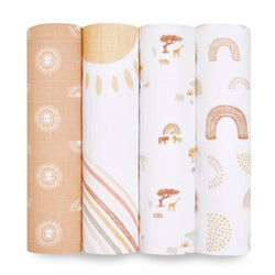 aden and anais - Cotton Muslin Swaddles 4pk