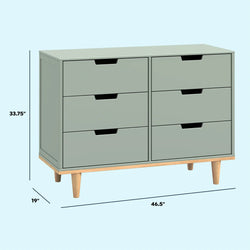 DaVinci Marley 6 - Drawer Double Dresser in Light Sage & Honey