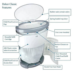 dekor - Dekor Classic Hands Free Diaper Pail