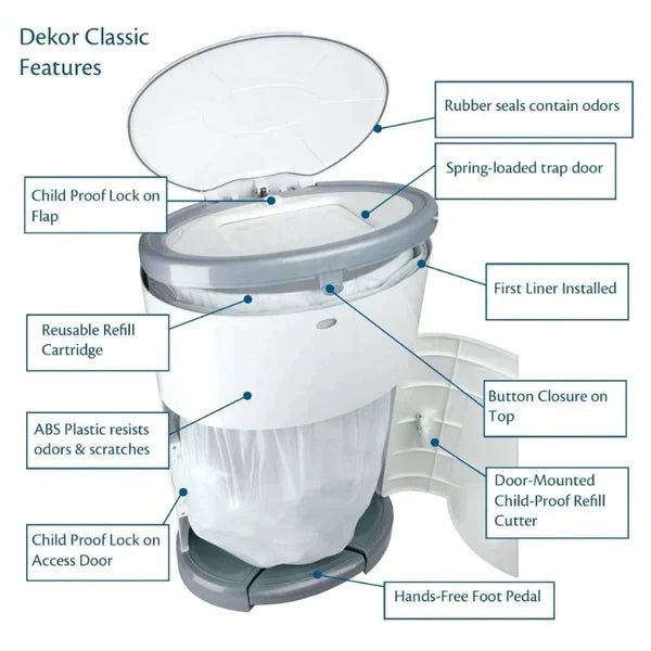 dekor - Dekor Classic Hands Free Diaper Pail