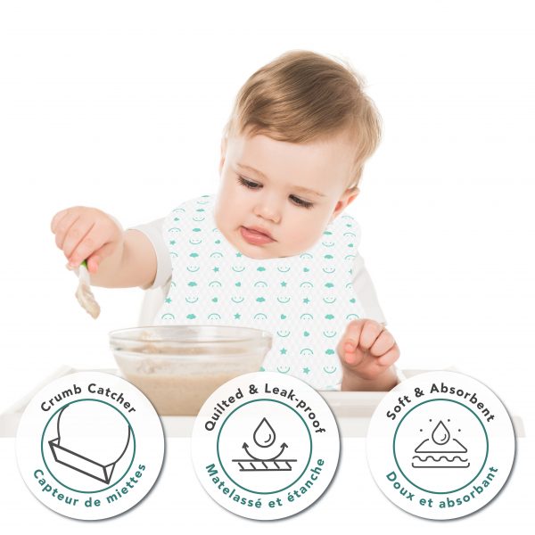 Baby Works Disposable Bibs with Crumb Catcher 24 Value Pack