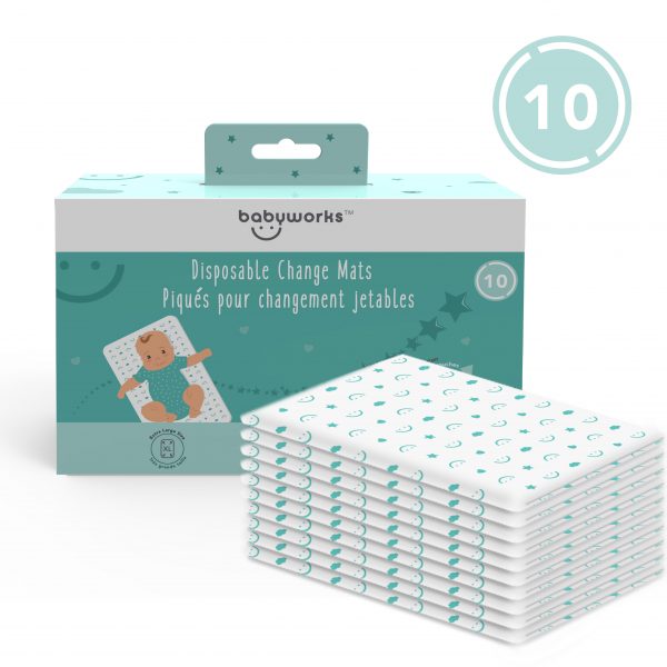 Baby Works Disposable Diaper Change Mats 10 pk