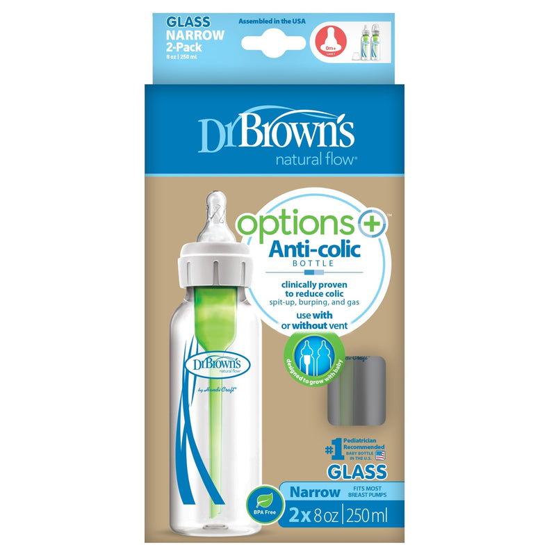 Dr. Brown’s - Natural Flow Options+ Anti - colic GLASS Bottle 8 oz/250 ml