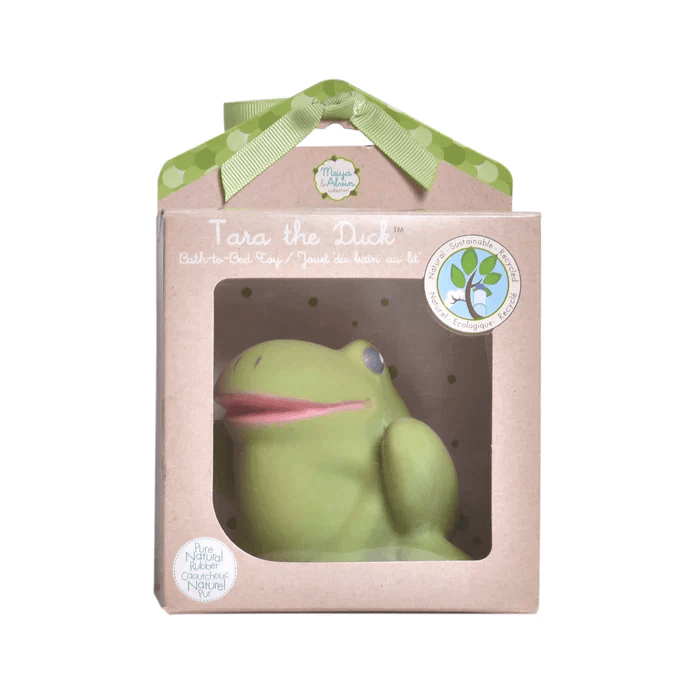 tikiri - Gemba the Frog Organic Natural Rubber Teether, Rattle & Bath Toy