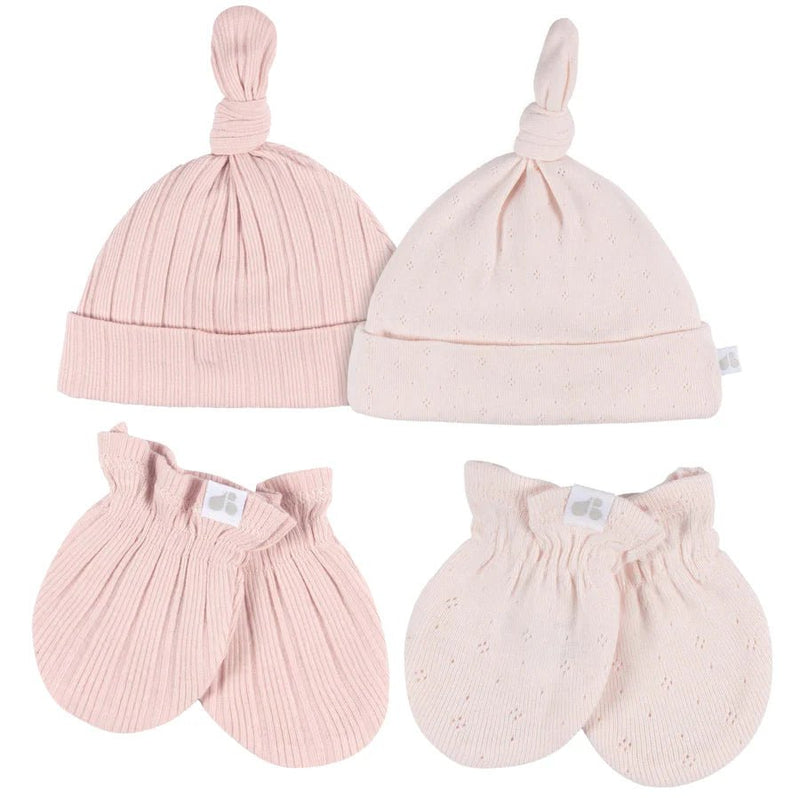 Gerber Childrenswear - Just Born 4 - Piece Hat and Mittens 0 - 6M