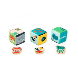 Lilliputiens - JUNGLE Hide - and - seek set of cubes