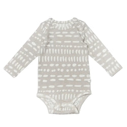 LOULOU LOLLIPOP - Long Sleeve Bodysuit Grey Mudcloth