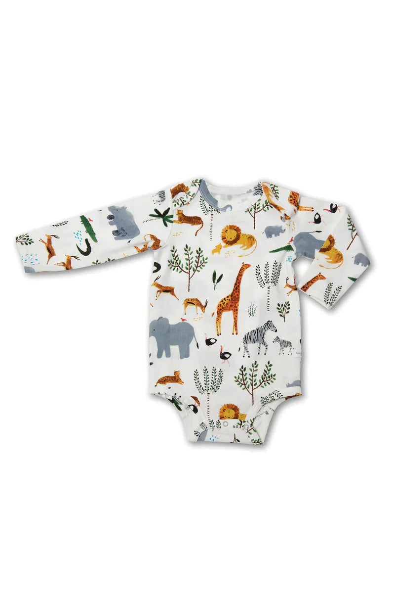 LOULOU LOLLIPOP Long Sleeve Bodysuit Safari Jungle