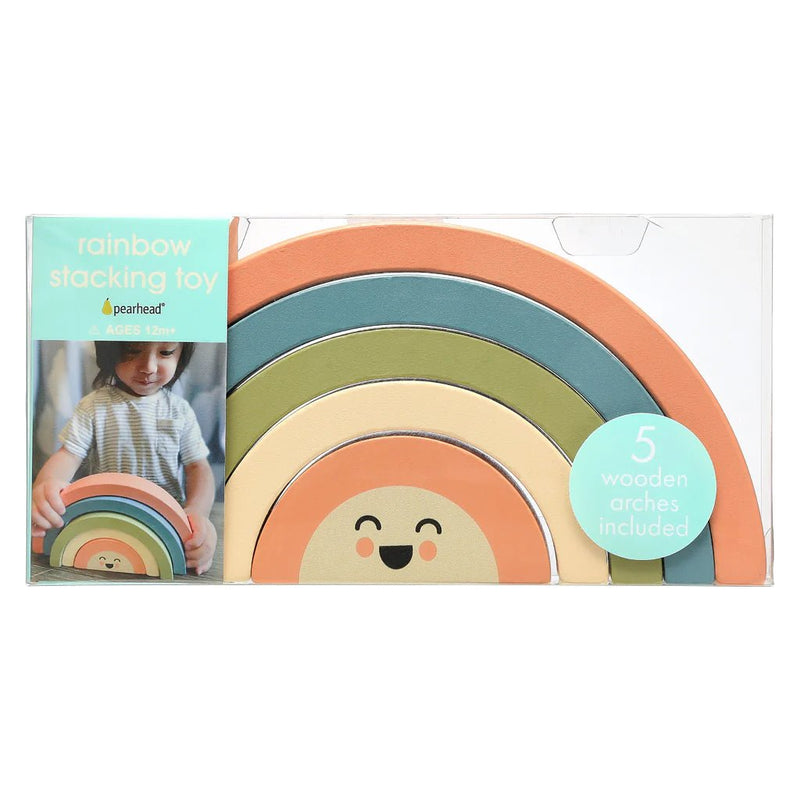 Pearhead Rainbow Wooden Stacking Toy