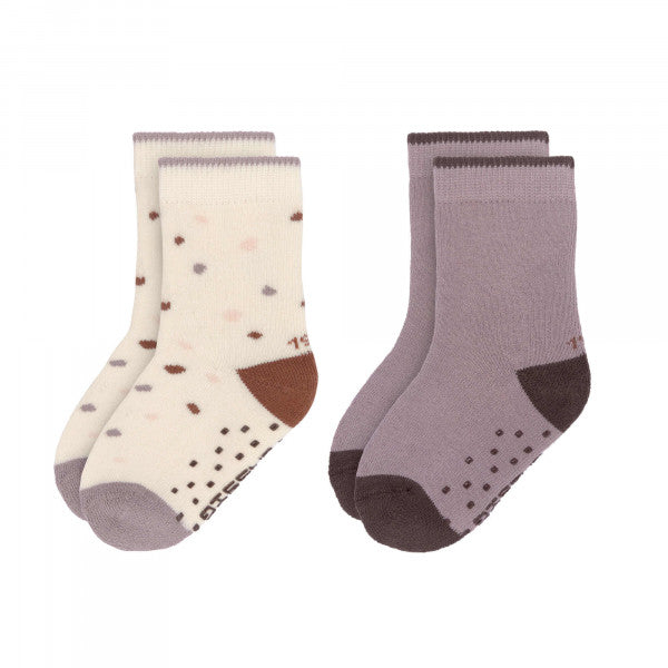 Lot de 2 paires de chaussettes antidérapantes - Tiny Farmer - Lilas