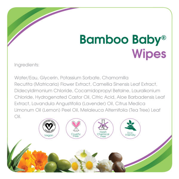 Lingettes pour bébé en bambou – 80 unités