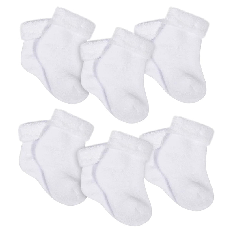 Lot de 6 paires de chaussettes blanches neutres pour bébé