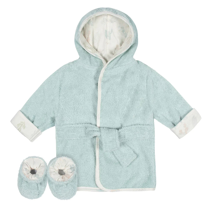 Ensemble peignoir et chaussons pour bébé de 0 à 9 mois, 2 pièces