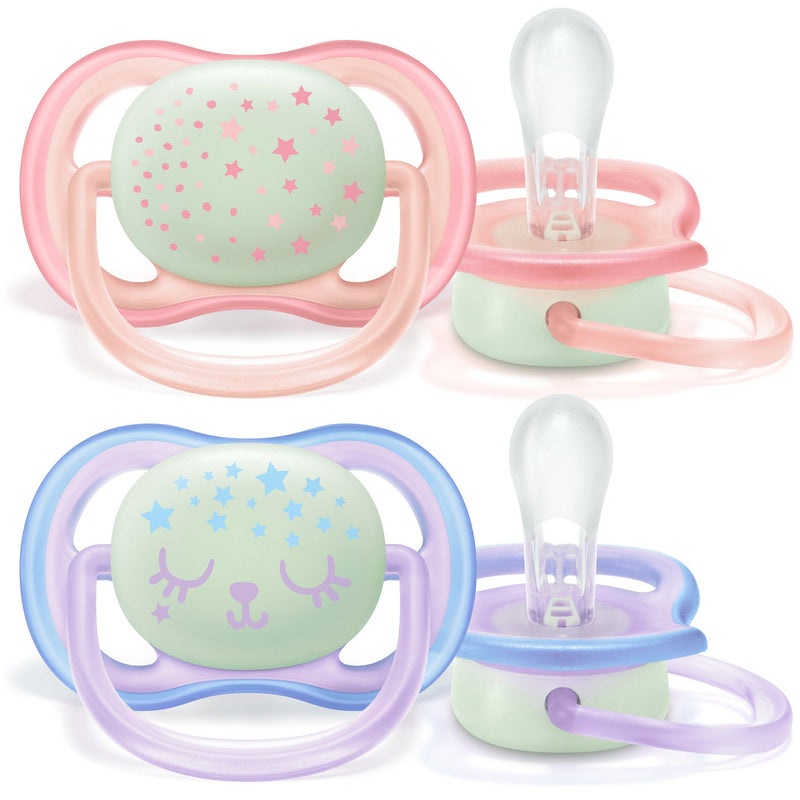 Ultra Air Nightime Pacifier - 0-6M 2pk