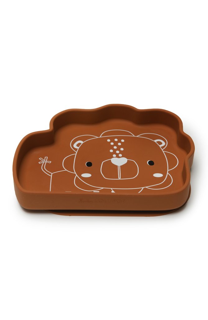 Assiette à goûter à ventouse en silicone Lion