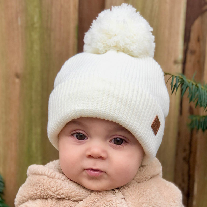 Babyfied Apparel - PomPom Toque Ivory