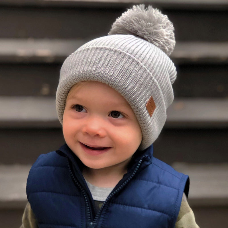 Babyfied Apparel - PomPom Toque Light Grey