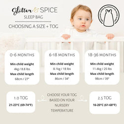 Glitter & Spice - Sleep Bag 2.5 Tog - Morning Fog 6 - 18M