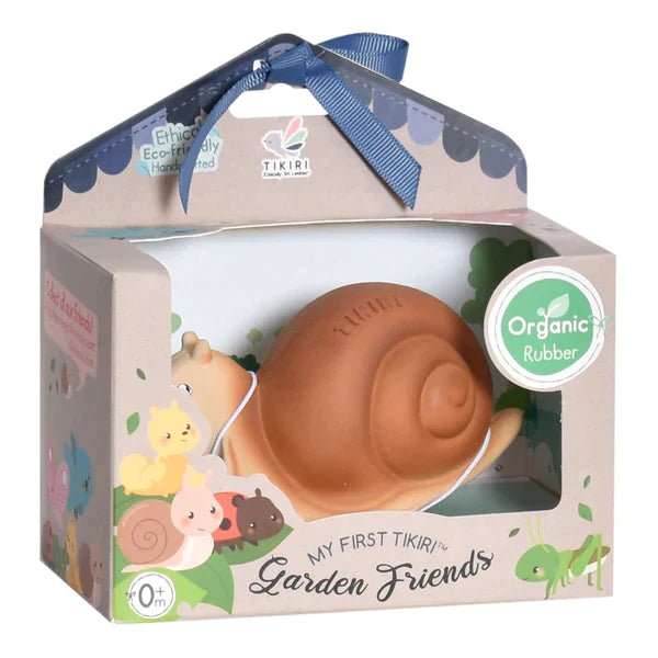 tikiri Snail Natural Rubber Teether, Rattle & Bath Toy