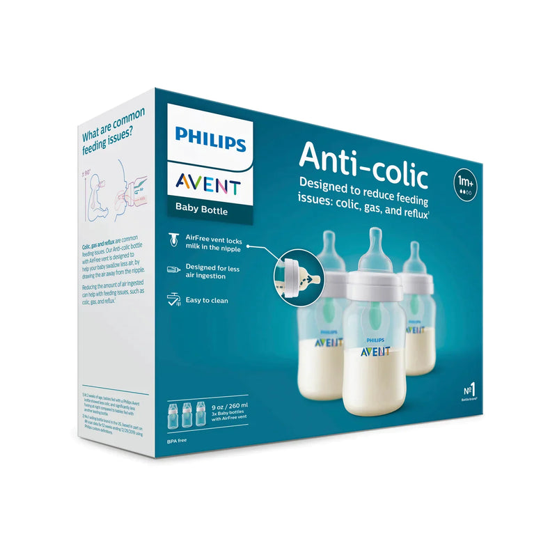 Lot de 3 biberons anticoliques pour bébé de 275 ml